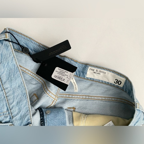rag & bone Featherweight Maya High-Rise 4" Blossom Relaxed Fit Indigo Jean Short - Picture 7 of 11